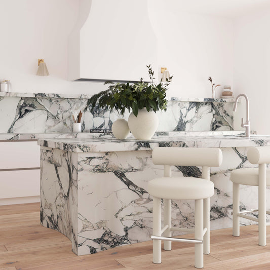 Arch Off White Velvet Counter Stool