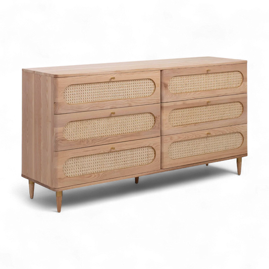 Frost Cane 6 Drawer Dresser