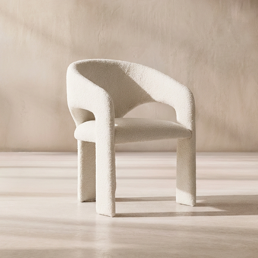 Aria Dining Chair White Boucle
