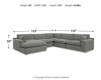 10007S6| Elyza 5-Piece Sectional