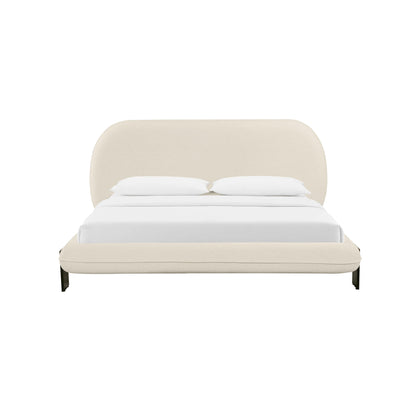 Stellar Off White Fabric Queen Bed