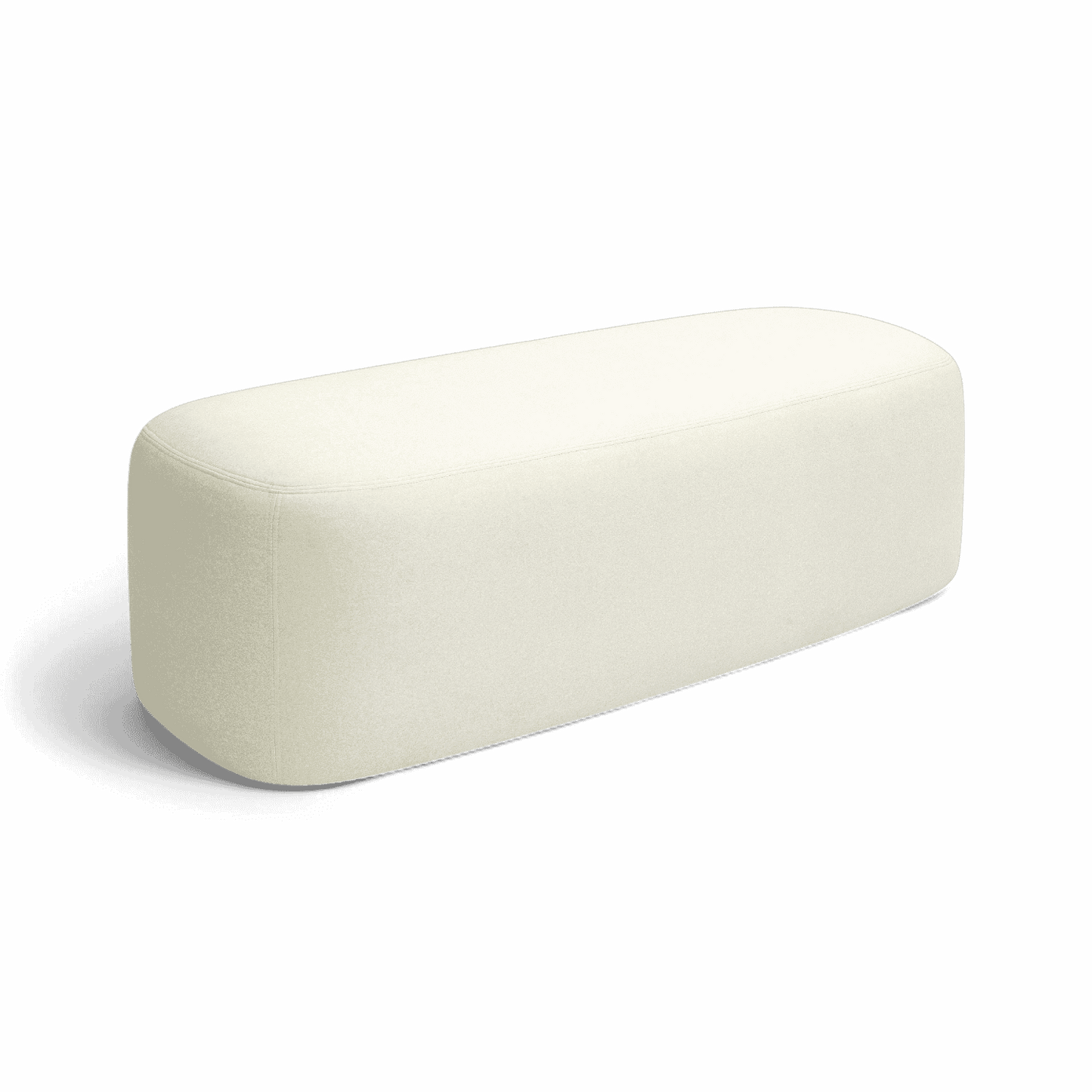 Quill Off White Faux Mohair Bench