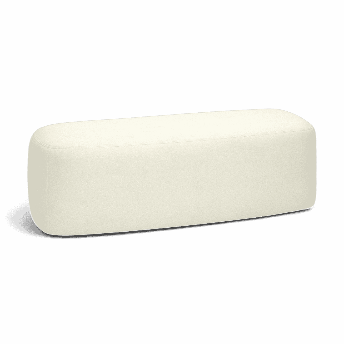 Quill Off White Faux Mohair Bench