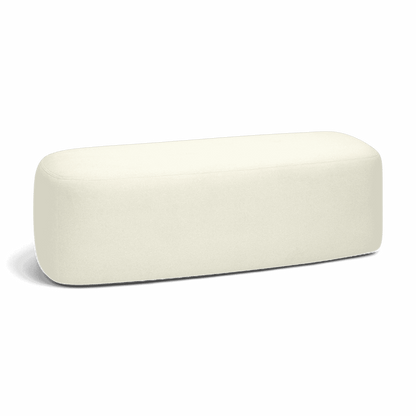 Quill Off White Faux Mohair Bench