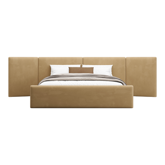 Apogee Bed Camel Velvet