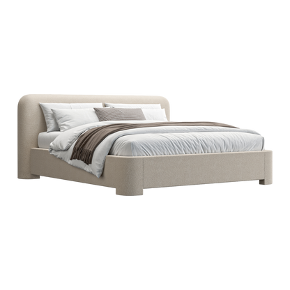 Elora Bed Greige Boucle