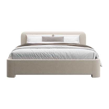 Elora Bed Greige Boucle