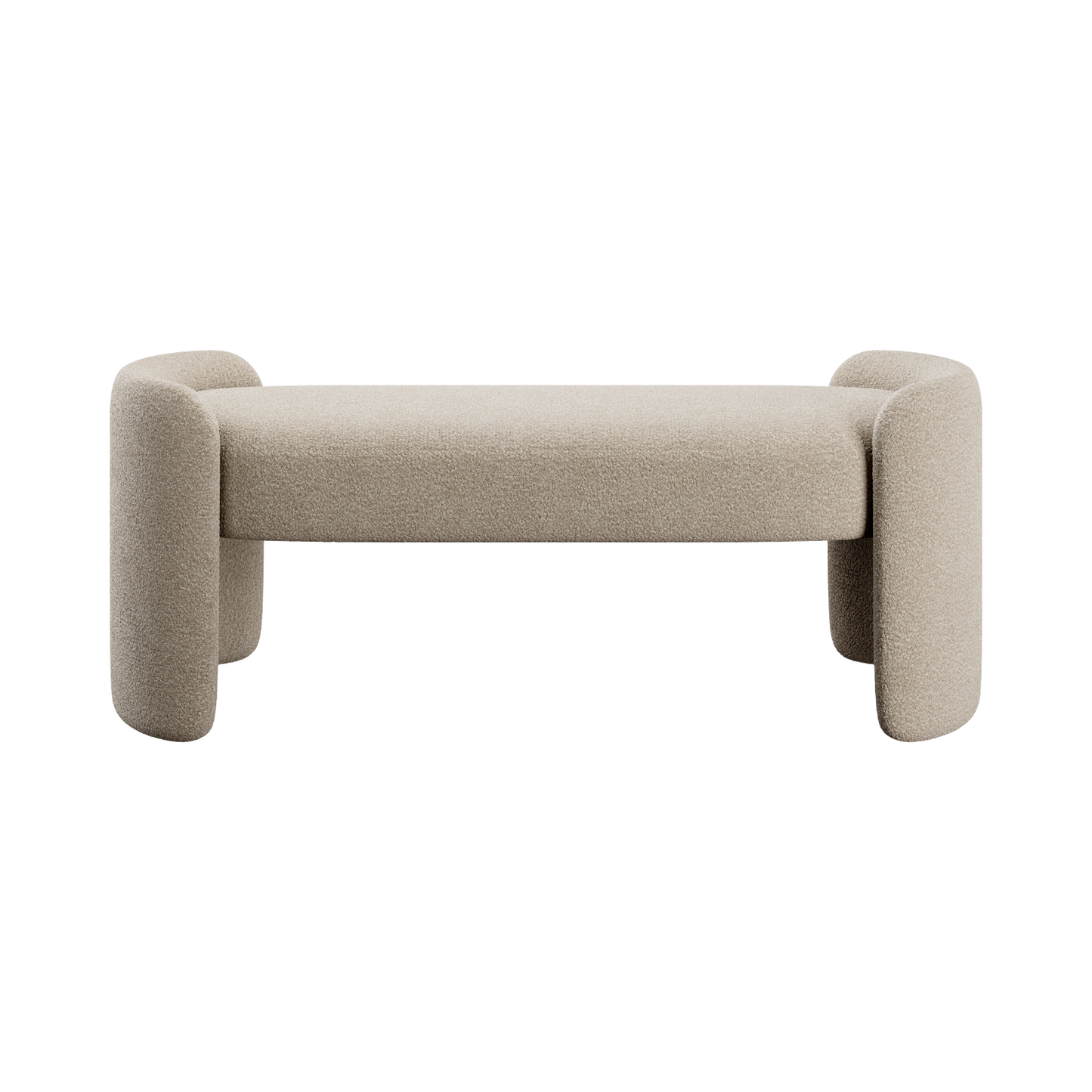 Elora Bench Greige Boucle