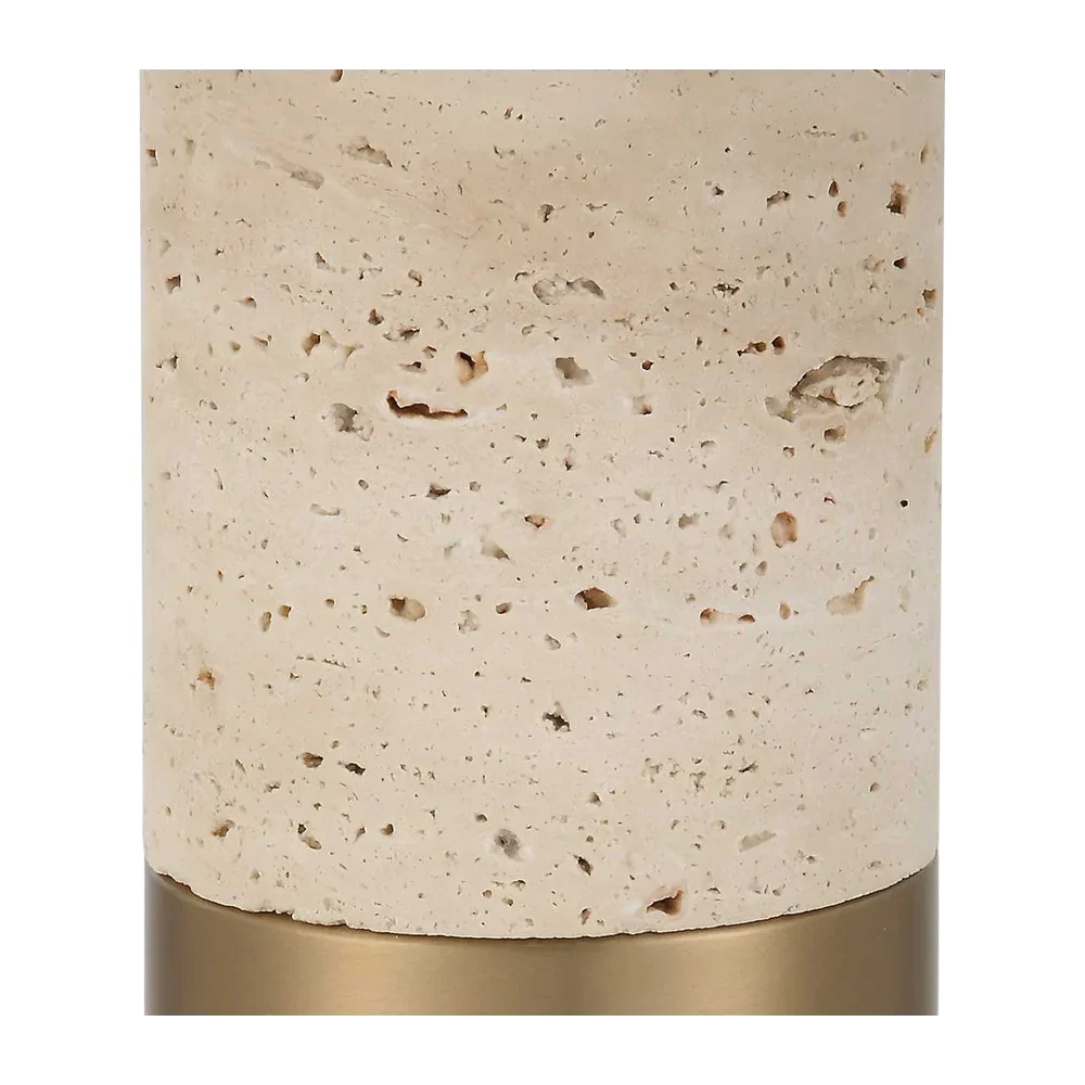 Bravertine Table Lamp Gold & Travertine