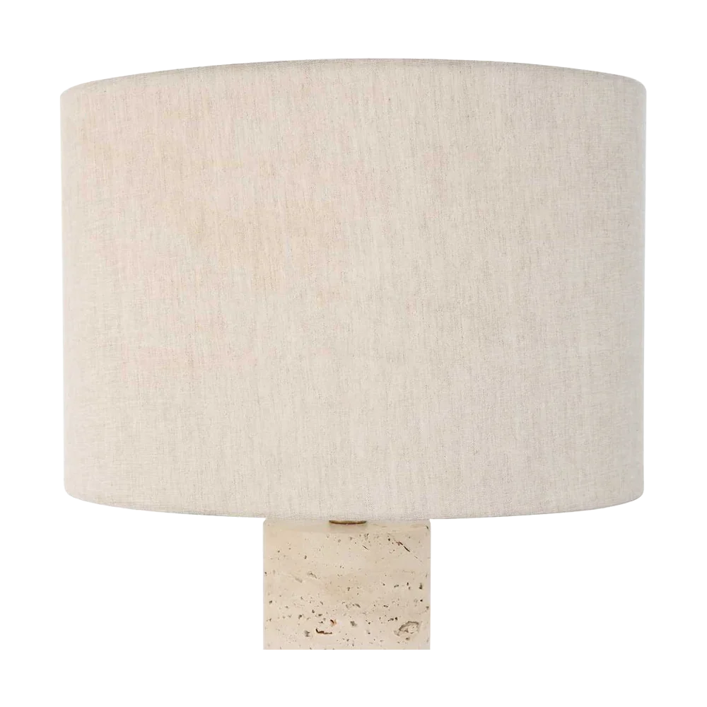 Bravertine Table Lamp Gold & Travertine