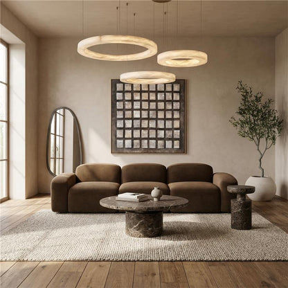 Brunello 3-Piece Sofa Brown Velvet