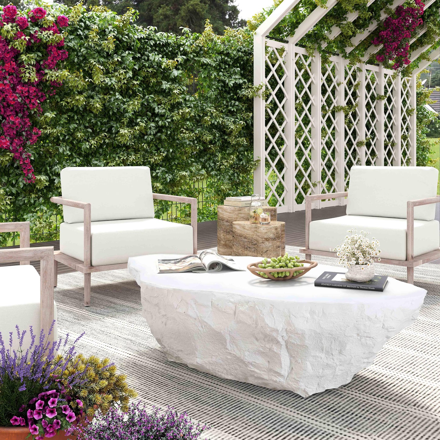 Lush White Microciment Coffee Table