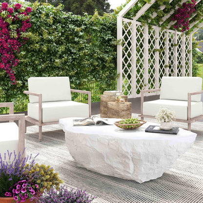Lush White Microciment Coffee Table