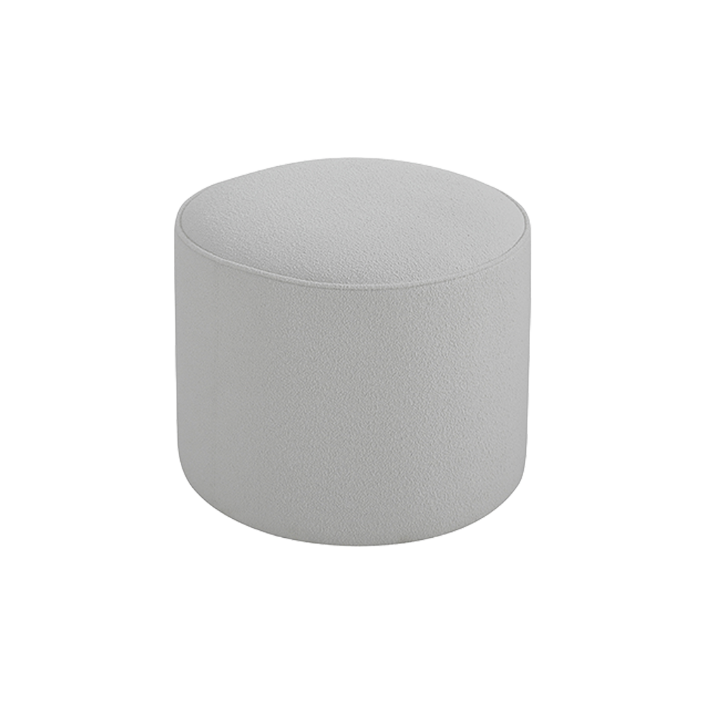 Elora Ottoman White Boucle