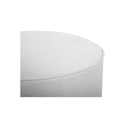 Elora Ottoman White Boucle