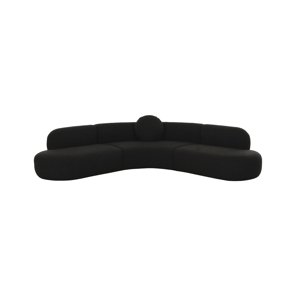 Horizon Sectional Sofa Black Boucle