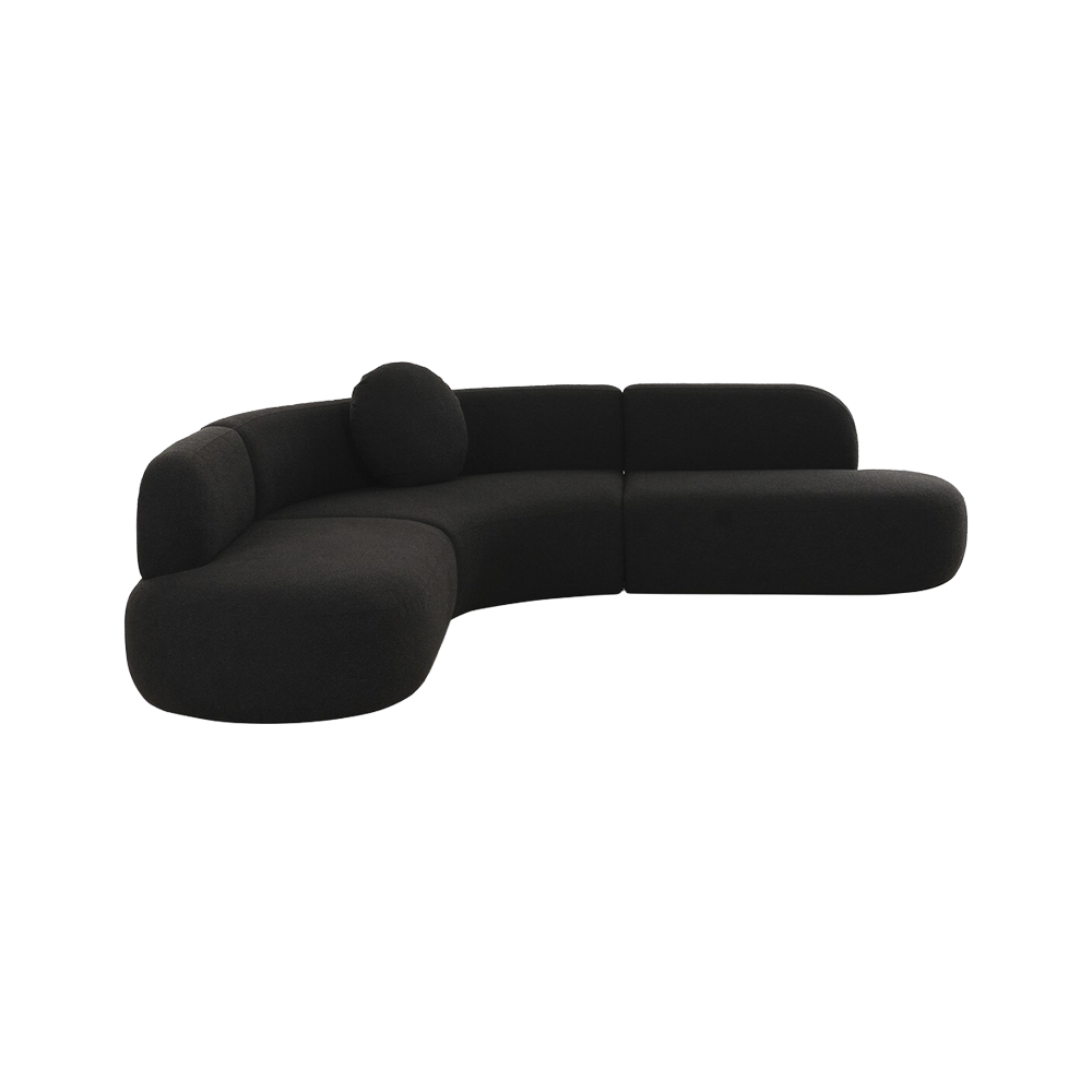 Horizon Sectional Sofa Black Boucle