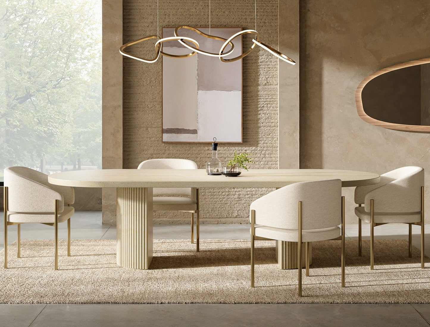 Bloom Dining Table Travertine