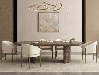 Bloom Dining Table Brown Marble