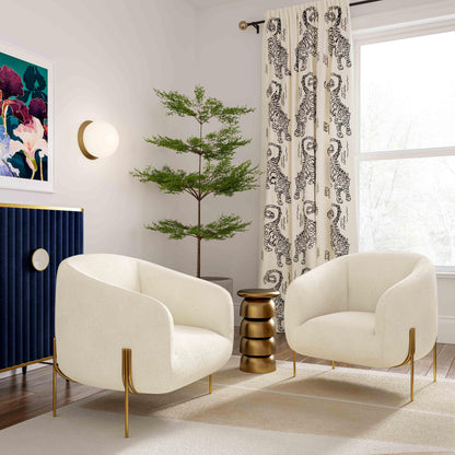 Throne Beige Shearling Accent Chair