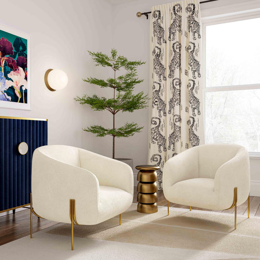 Throne Beige Shearling Accent Chair