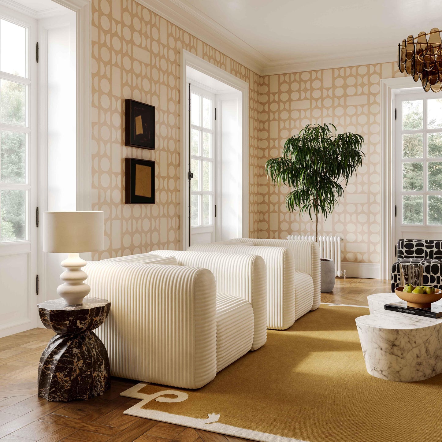 Whisper Beige Corduroy Armchair