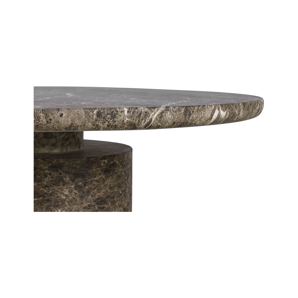 Monaco Round Coffee Table Brown Marble