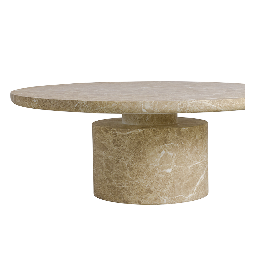 Monaco Round Coffee Table Gold Marble