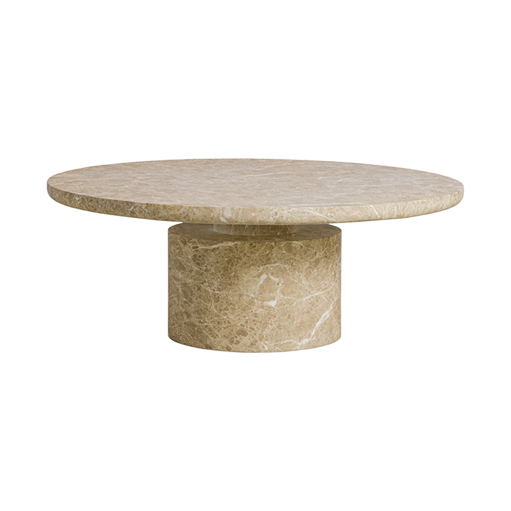 Monaco Round Coffee Table Gold Marble