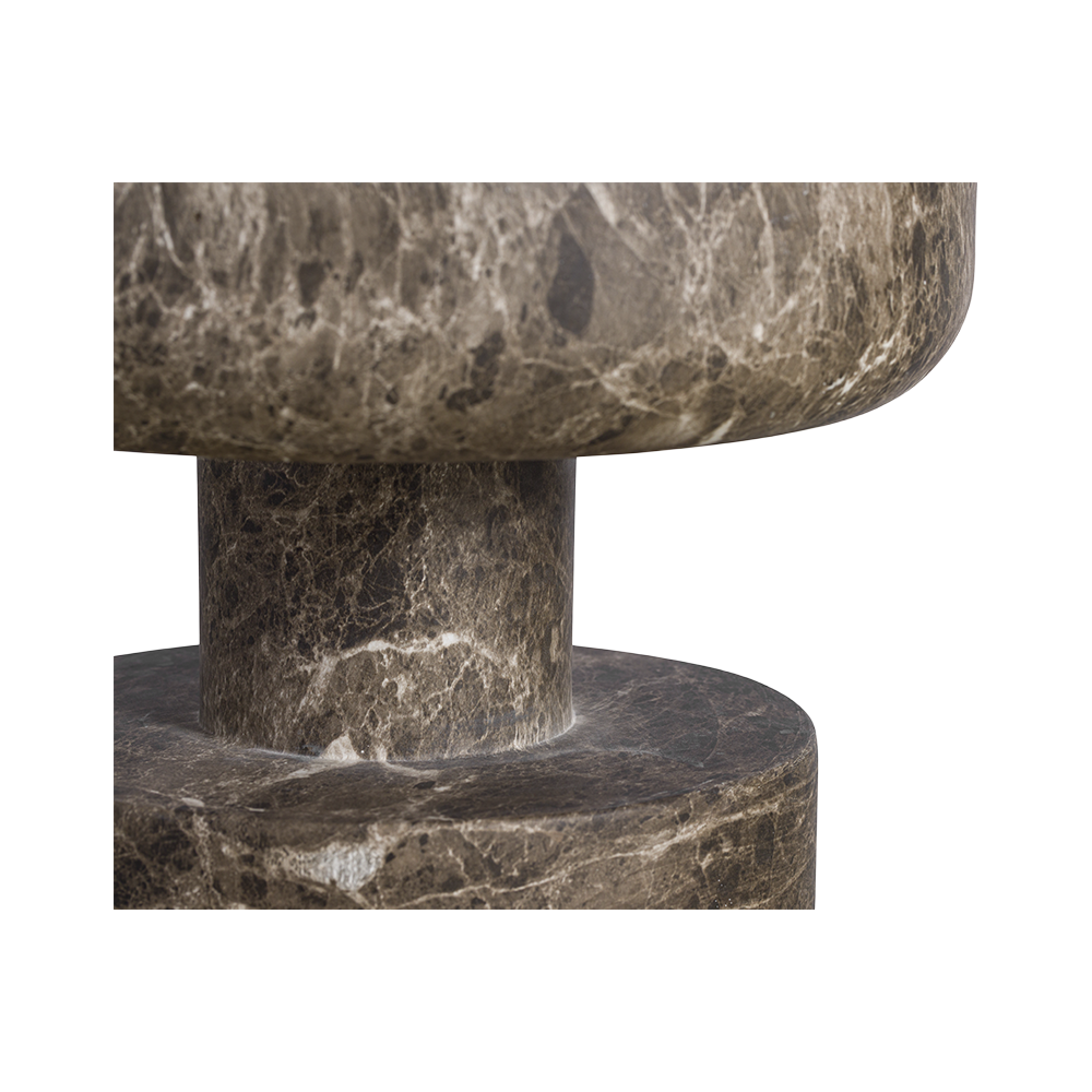 Monaco Round Side Table Brown Marble