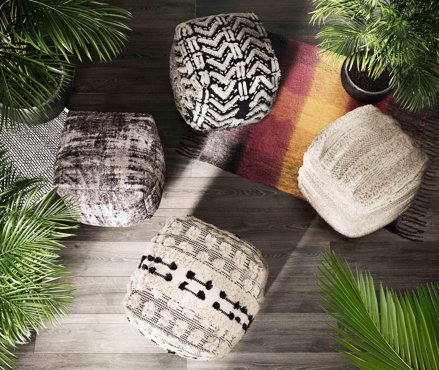 Rune Cotton Pouf