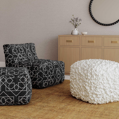 Nexus Cream Woven Pouf