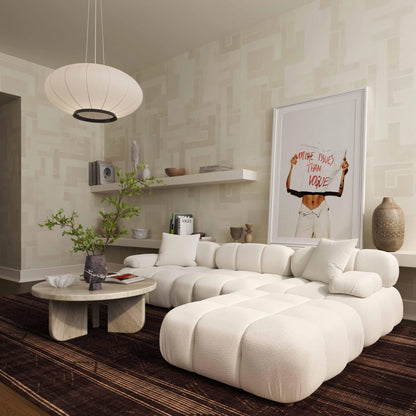Solace Off White Modular Ottoman