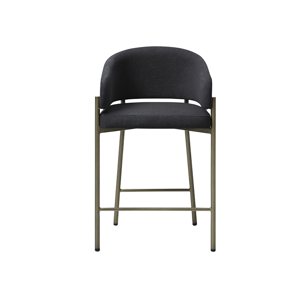 Oxford Counter Stool Black & Brass Frame