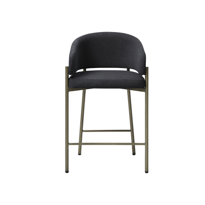 Oxford Counter Stool Black & Brass Frame