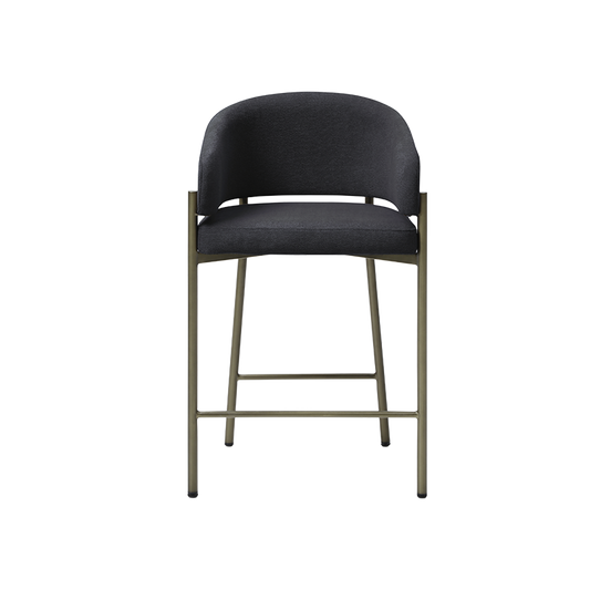 Oxford Counter Stool Black & Brass Frame