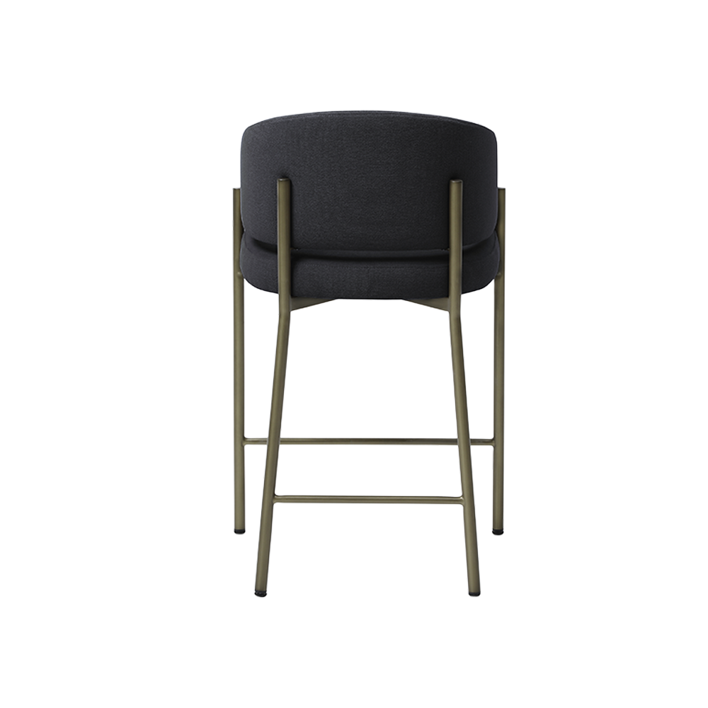 Oxford Counter Stool Black & Brass Frame