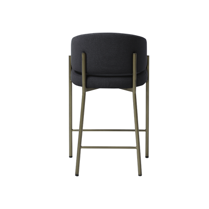 Oxford Counter Stool Black & Brass Frame