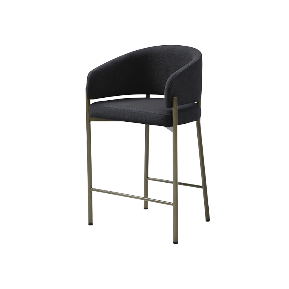 Oxford Counter Stool Black & Brass Frame
