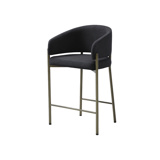 Oxford Counter Stool Black & Brass Frame