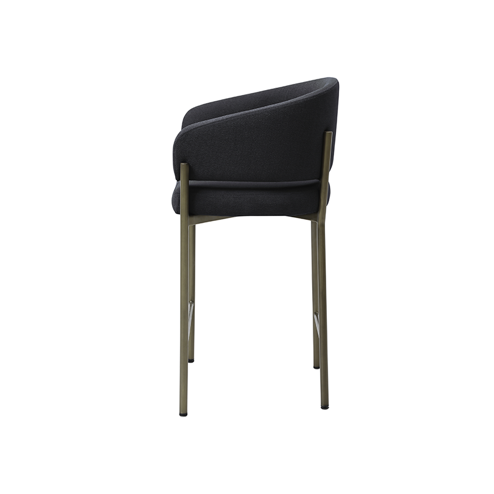 Oxford Counter Stool Black & Brass Frame