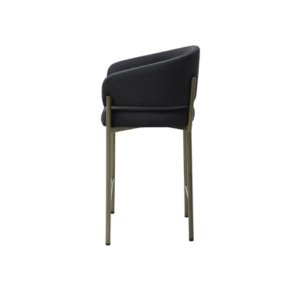 Oxford Counter Stool Black & Brass Frame