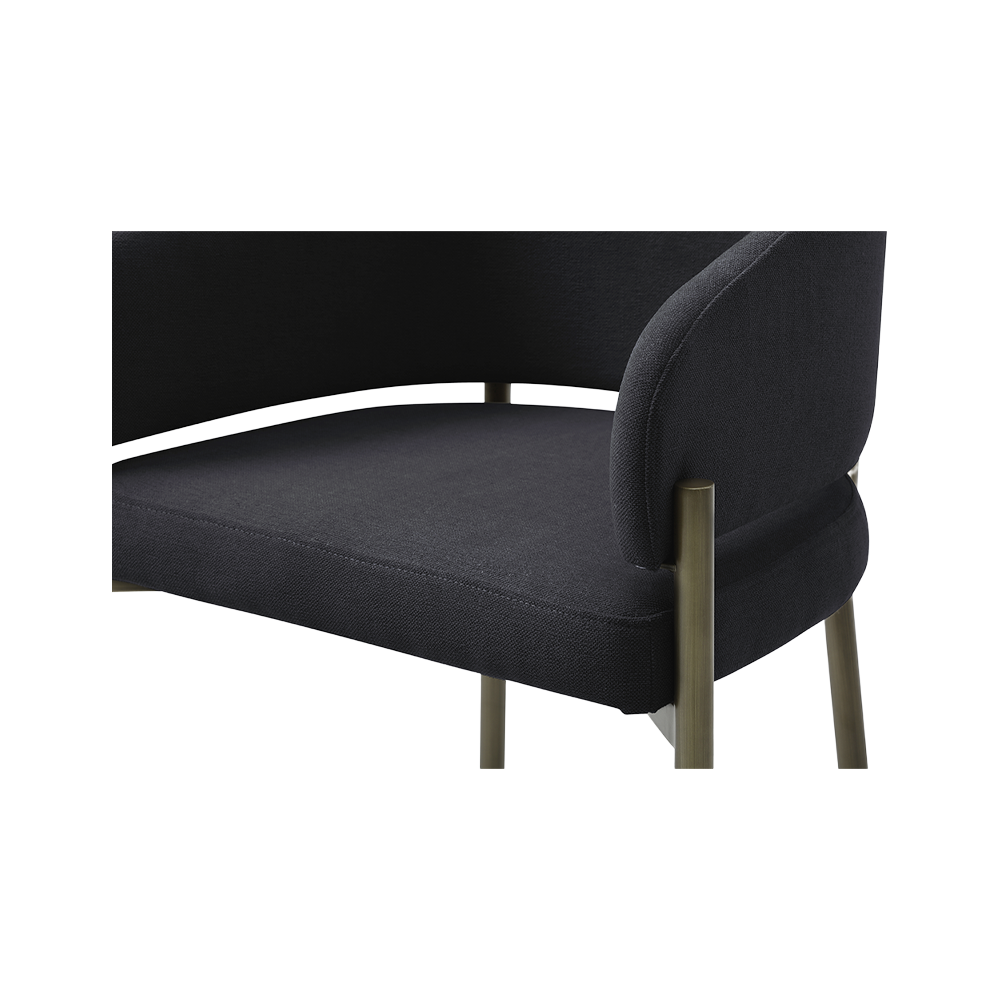 Oxford Counter Stool Black & Brass Frame