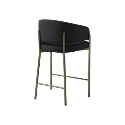 Oxford Counter Stool Black & Brass Frame