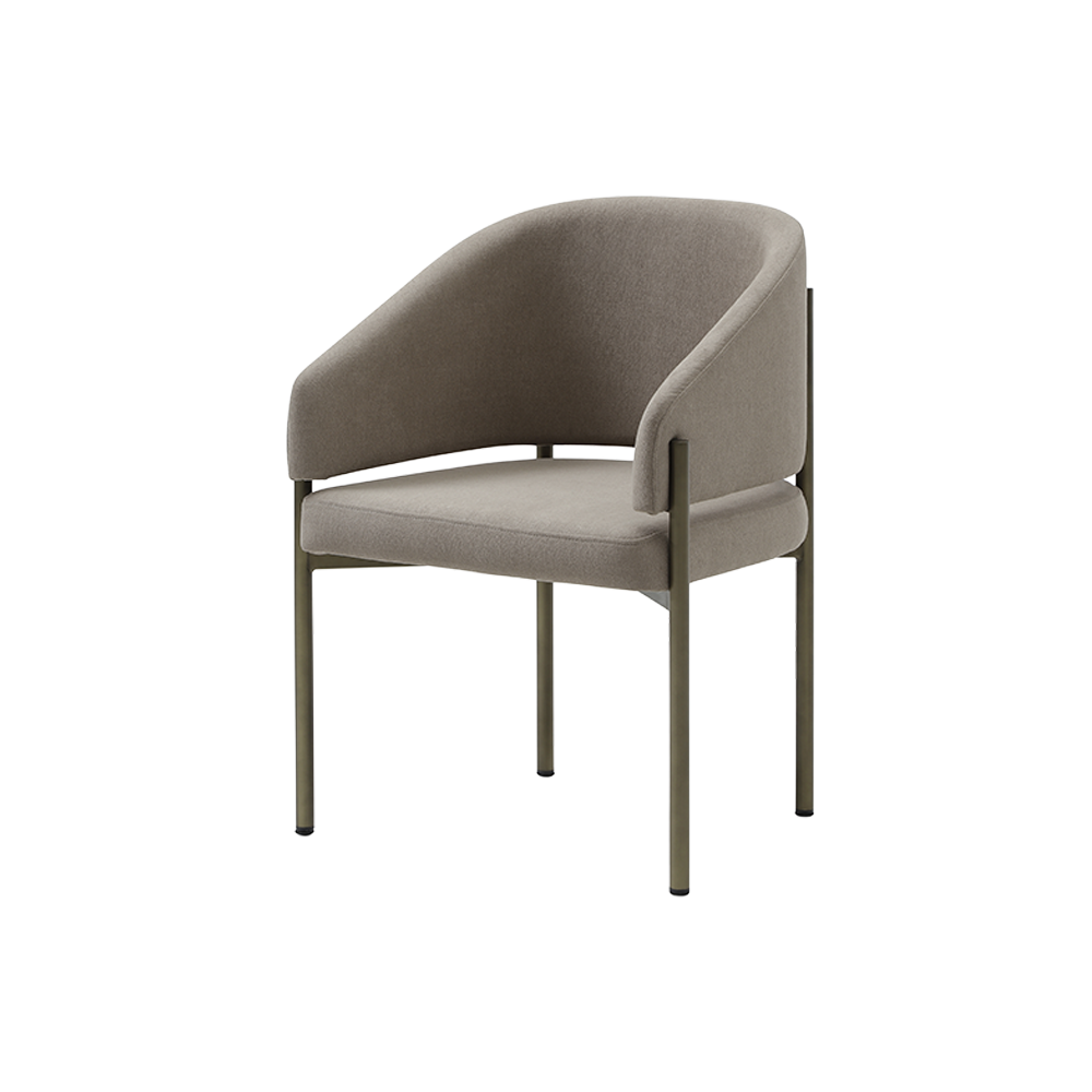 Oxford Dining Chair Mocha & Brass Frame