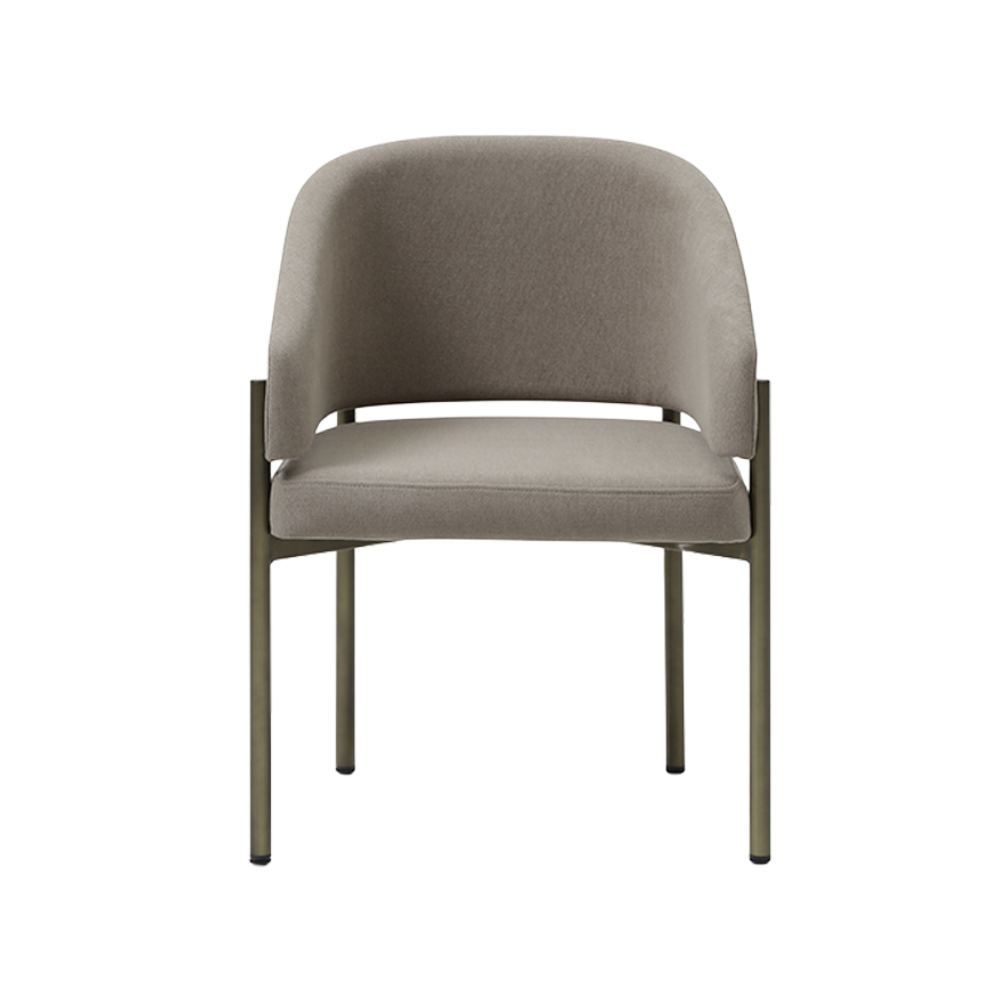 Oxford Dining Chair Mocha & Brass Frame