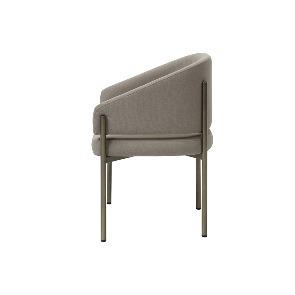 Oxford Dining Chair Mocha & Brass Frame