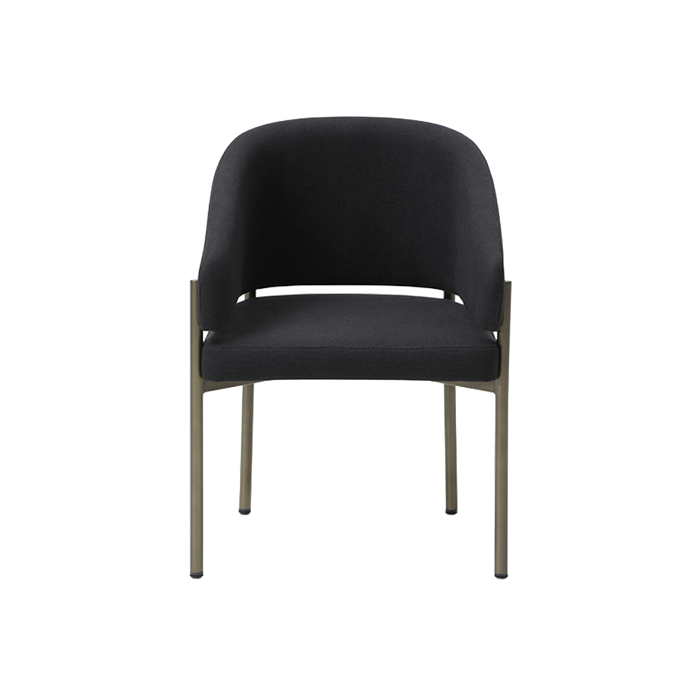 Oxford Dining Chair Black & Brass Frame