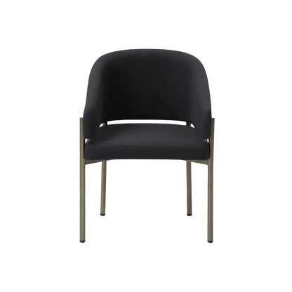 Oxford Dining Chair Black & Brass Frame