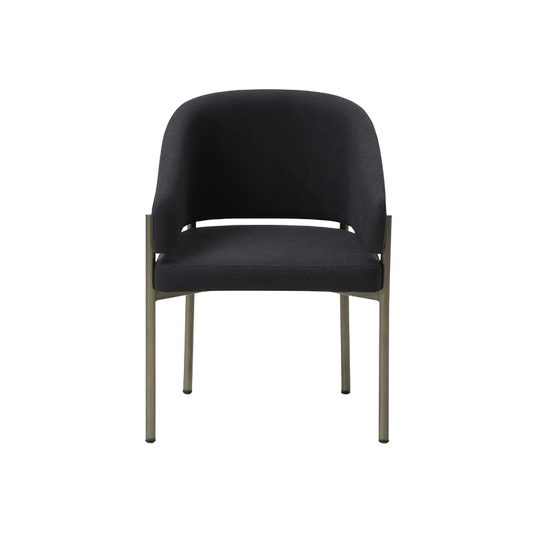 Oxford Dining Chair Black & Brass Frame